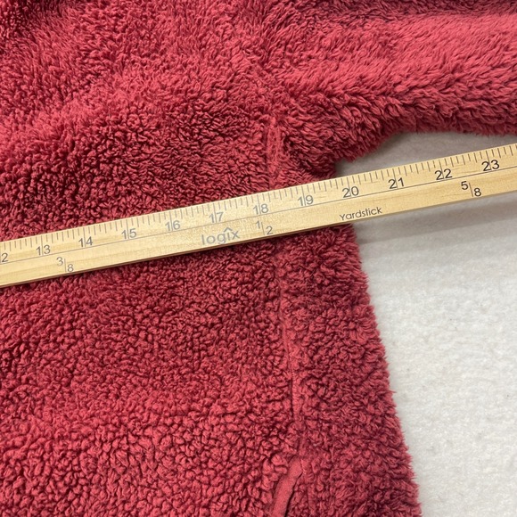 Eddie Bauer Quest Plush Full Zip Hoodie Womens Medium Burgundy Sherpa Jacket - Picture 8 of 9